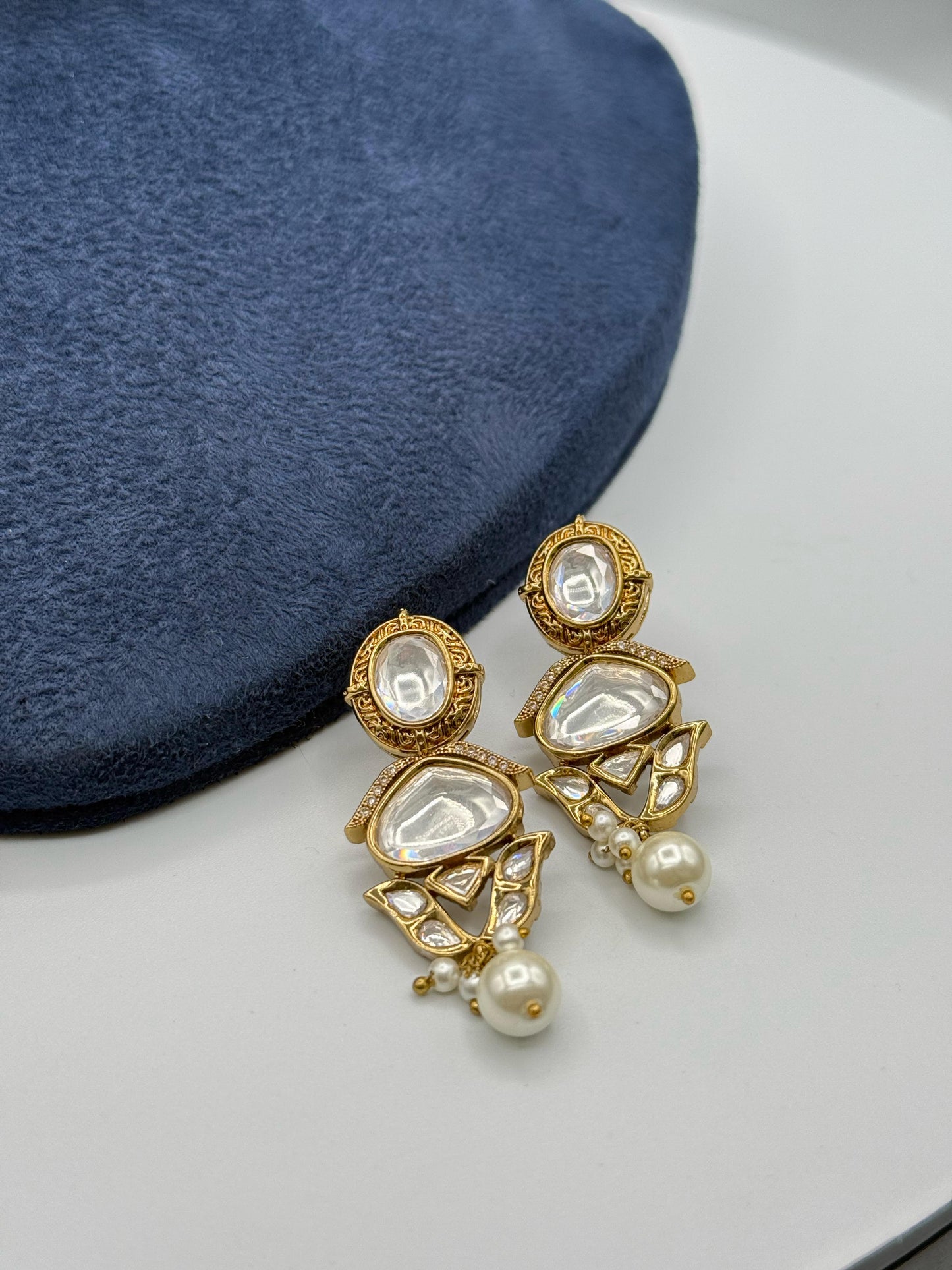 Pearl Polki Choker & Earrings